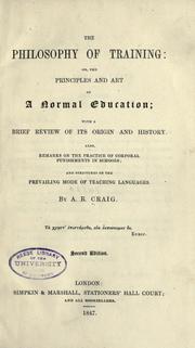 Front cover of The philosophy of training by A. R. Craig