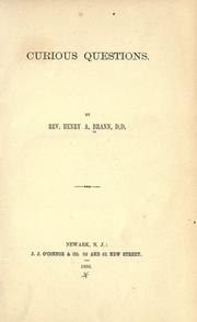 Cover of Curious questions by Henry A. Brann
