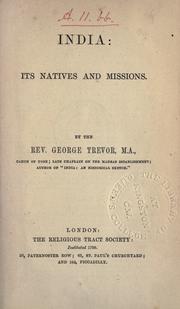 Front cover of India : its natives and missions by George Trevor