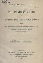 Cover of The reader's guide in economic, social and political science by R. R. Bowker