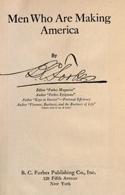 Front cover of Men who are making America by B. C. Forbes