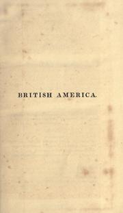 Cover of British America by Macgregor, John