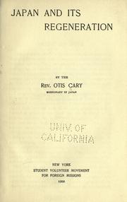 Front cover of Japan and its regeneration by Cary, Otis