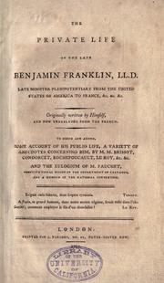 Front cover of The private life of the late Benjamin Franklin .. by Benjamin Franklin