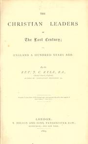 Front cover of The Christian leaders of the last century by J. C. Ryle