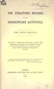 Cover of The Stratford records and the Shakespeare autotypes by James Orchard Halliwell-Phillipps