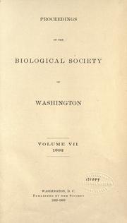 Front cover of Proceedings of the Biological Society of Washington by Biological Society of Washington.