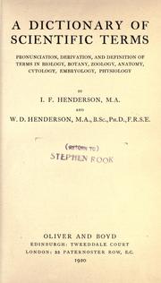 Front cover of A dictionary of scientific terms by I. F. Henderson