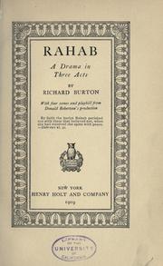 Cover of Rahab by Richard Burton