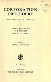 Cover of Corporation procedure by Conyngton, Thomas