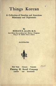 Cover of Things Korean by Horace Newton Allen