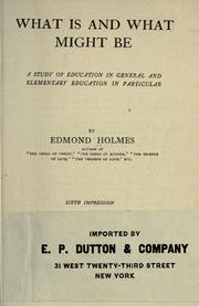 Front cover of What is and what might be by Edmond Holmes