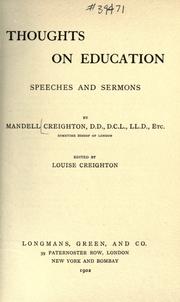 Cover of Thoughts on education by Mandell Creighton