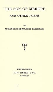 Front cover of The son of Merope by Antoinette De Coursey Patterson