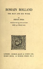 Cover of Romain Rolland by Stefan Zweig