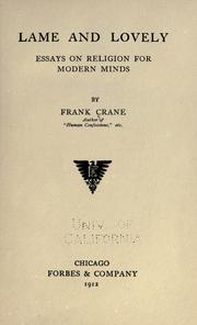 Front cover of Lame and lovely by Frank Crane