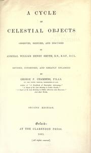 Front cover of A cycle of celestial objects, observed, reduced, and discussed by W. H. Smyth