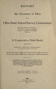 Front cover of Report to the governor of Ohio by the Ohio state school survey commission.. by Ohio. State school survey commission.