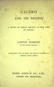 Cover of Cicéron et ses amis by Boissier, Gaston
