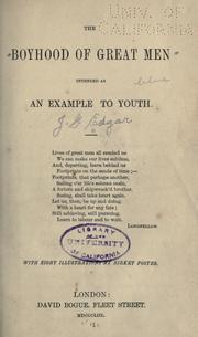 Front cover of The boyhood of great men by John G. Edgar
