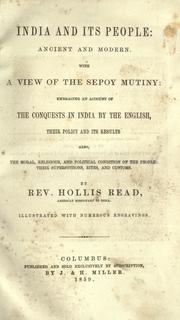 Front cover of India and its people by Hollis Read