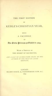 Front cover of The first edition of Keble's Christian year by John Keble
