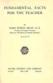 Front cover of Fundamental facts for the teacher by Bryan, Elmer Burritt.