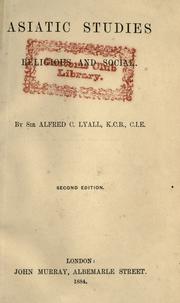 Front cover of Asiatic studies, religious and social by Alfred Comyn Lyall