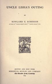 Cover of Uncle Lisha's outing by Rowland Evans Robinson