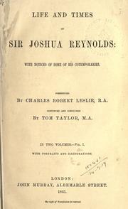 Front cover of Life and times of Sir Joshua Reynolds by Charles Robert Leslie
