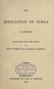Cover of De l'éducation des filles by François de Salignac de La Mothe-Fénelon