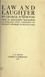 Front cover of Law and laughter by George Alexander Morton