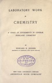 Front cover of Laboratory work in chemistry by Edward Harrison Keiser