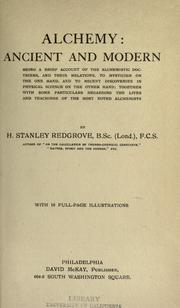 Front cover of Alchemy: ancient and modern by H. Stanley Redgrove