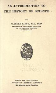 Cover of An introduction to the history of science by Walter Libby
