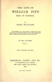 Front cover of The Life of William Pitt by Basil Williams