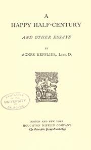Front cover of A happy half-century, and other essays by Agnes Repplier