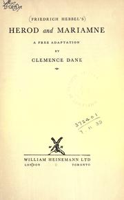 Front cover of Friedrich Hebbel's Herod and Mariamne by Clemence Dane