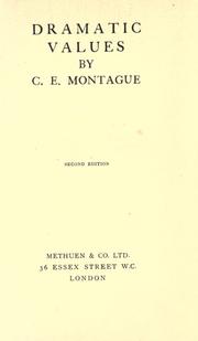 Cover of Dramatic values by C. E. Montague