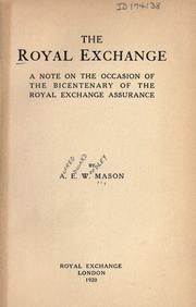 Cover of The Royal Exchange by A. E. W. Mason