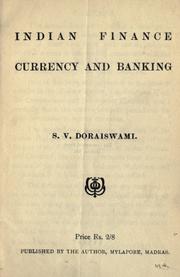 Front cover of Indian finance, currency and banking by S.V Doraiswami
