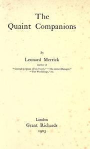 Front cover of The quaint companions by Merrick, Leonard