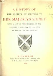 Front cover of A history of the Society of Writers to Her Majesty's Signet by Society of Writers to Her Majesty's Signet