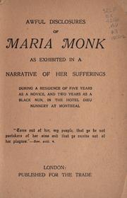Cover of Awful disclosures of Maria Monk by Maria Monk
