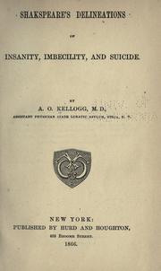 Front cover of Shakspeare's delineations of insanity, imbecility, and suicide by A. O. Kellogg
