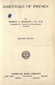 Front cover of Essentials of physics by George A. Hoadley