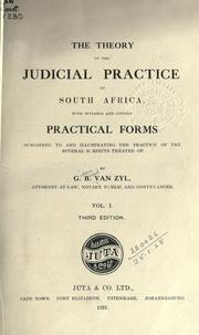 Front cover of The theory of the judicial practice of South Africa by Gideon Brand Van Zyl