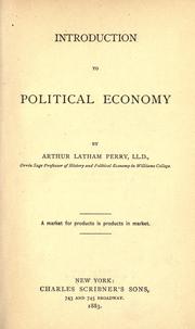Front cover of Introduction to political economy by Perry, Arthur Latham