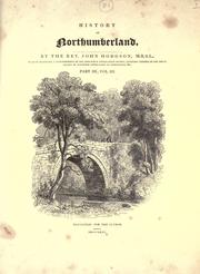 Cover of A history of Northumberland by John Hodgson