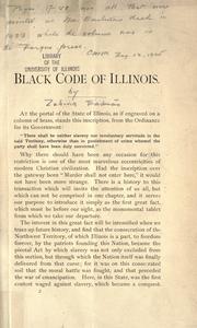 Front cover of Black code of Illinois by Zebina Eastman